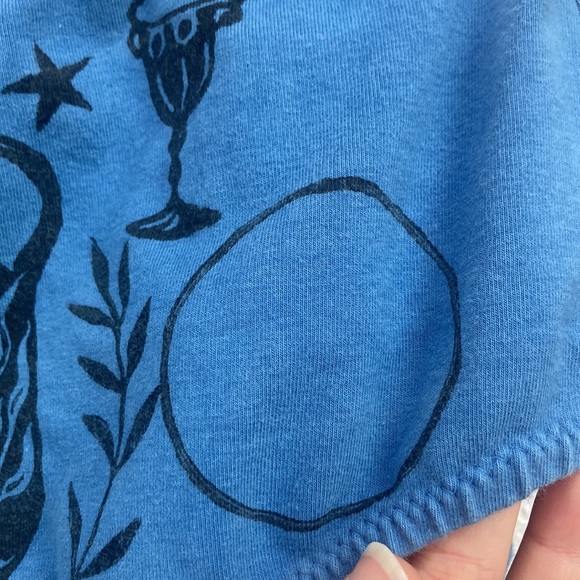 Delphi cheeky brief serpent and bow indigo blue hand stamped organic - Picture 9 of 11